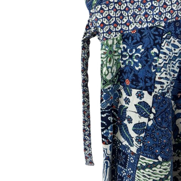 Vintage Sears X-Small Mini Dress Patchwork Sleeveless Tie Neck Womens - Picture 6 of 16